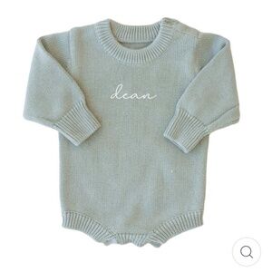 JAMES - Caden Lane Personalized Knit Sweater Bubble Romper - size newborn